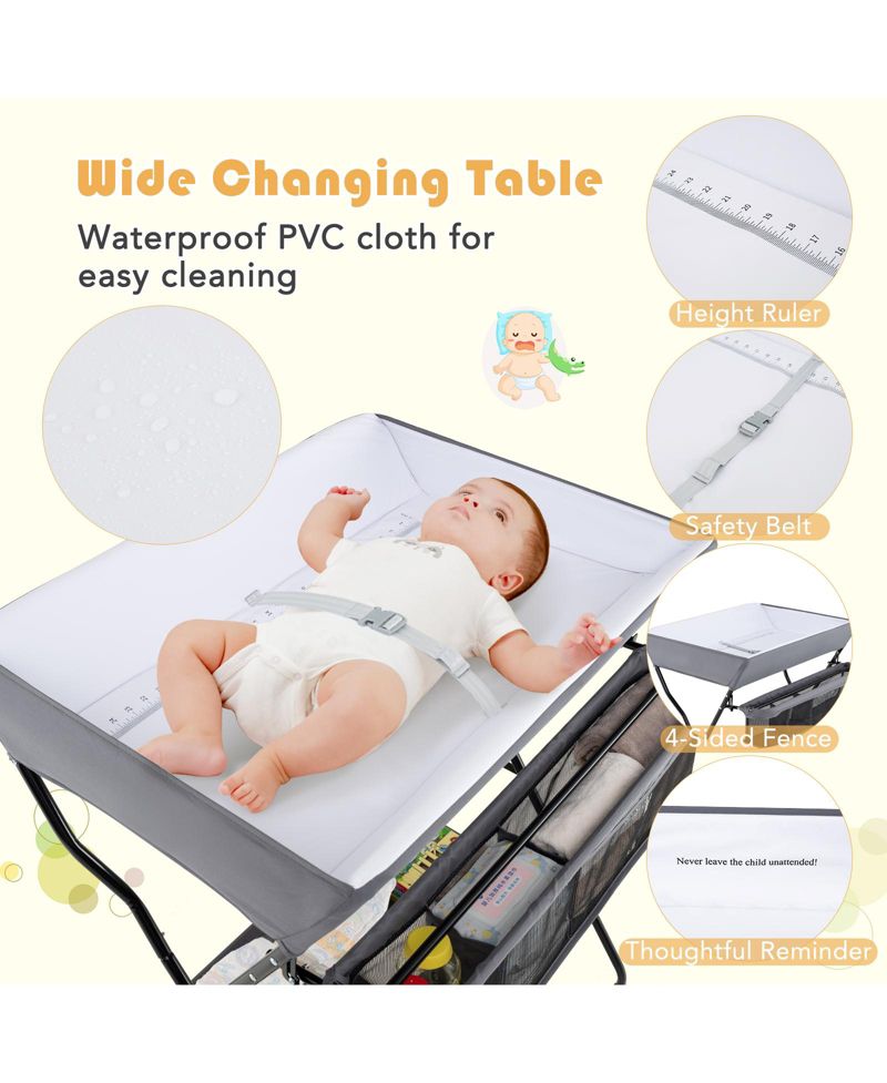 Baby Storage Folding Diaper Changing Table