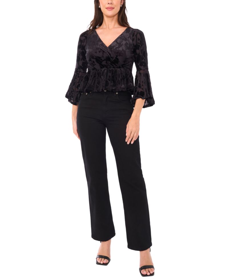 Petite Bell Sleeve Peplum Top