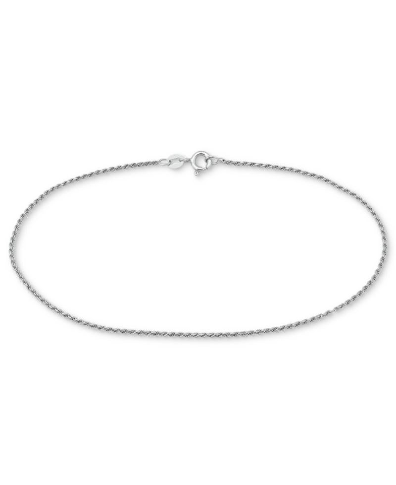 Twist Rope Ankle Bracelet in 18k Gold-Plated Sterling Silver, also available in Sterling Silver
