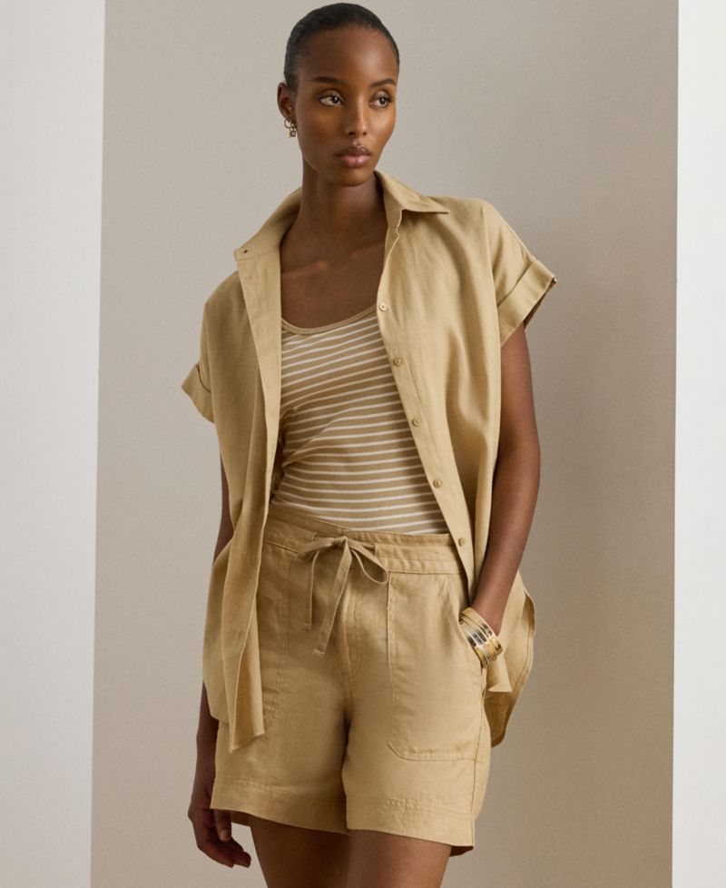 Dolman-Sleeve 100% Linen Shirt
