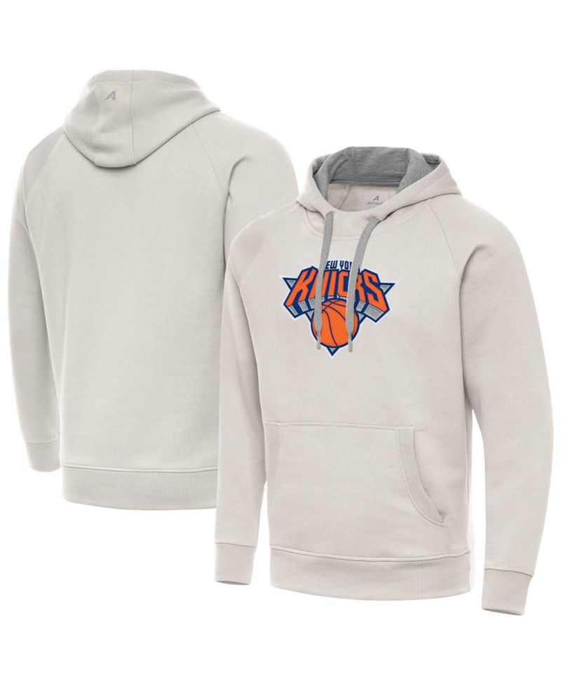 Men's Cream New York Knicks Big Logo Victory Pullover Hoodie