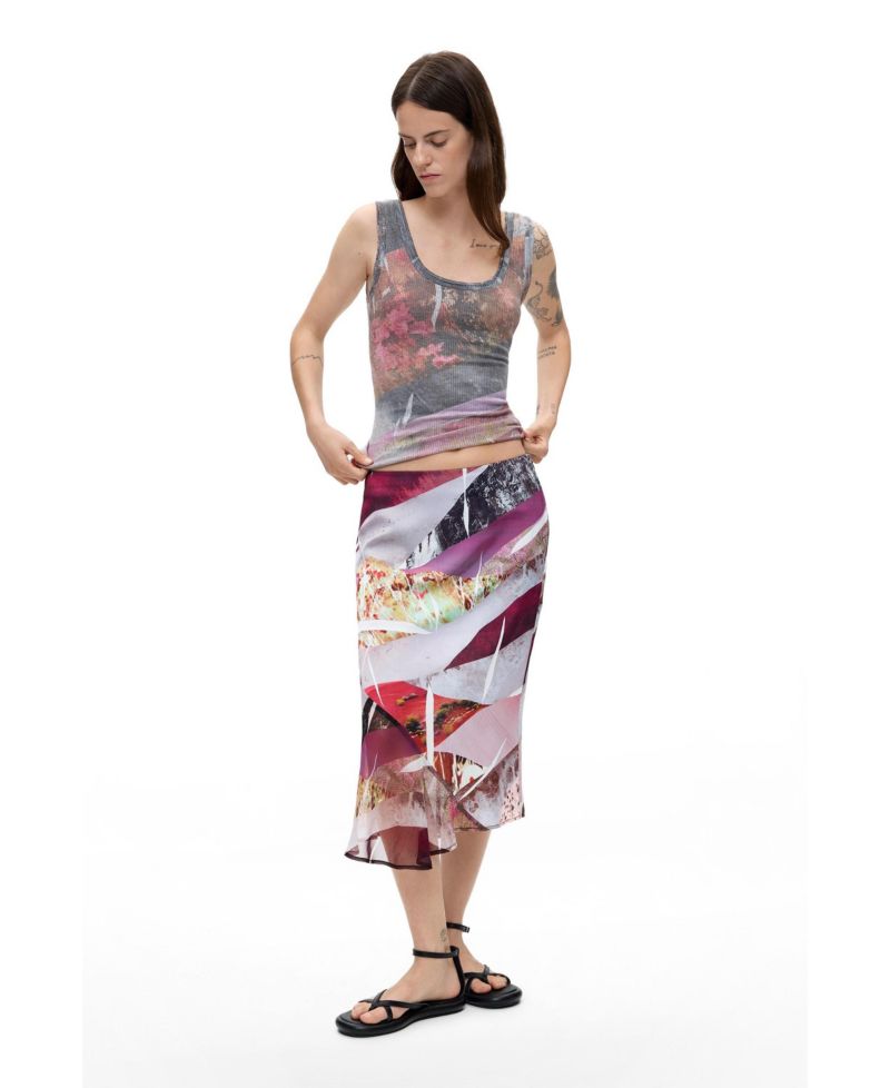 Women's Asymmetrical printed skirt