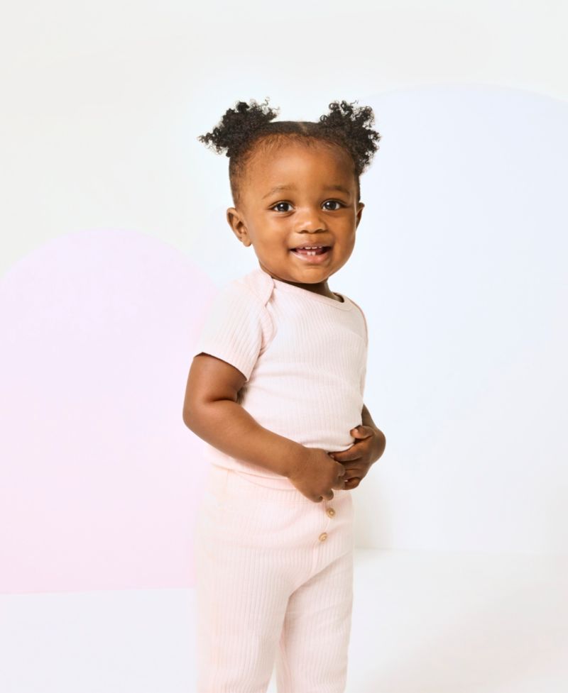 Baby Girls' Short-Sleeve Bodysuits, 3-Pack Set