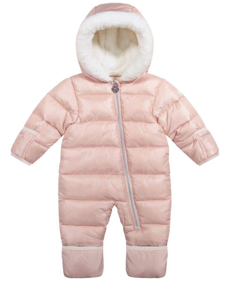 Baby Girls' Faux Fur Pram Hooded Snowsuit