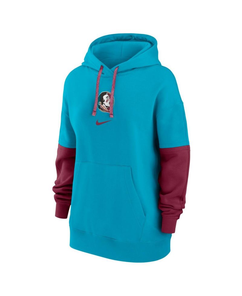 Women's Turquoise Florida State Seminoles Oversized Essential Fleece Hoodie