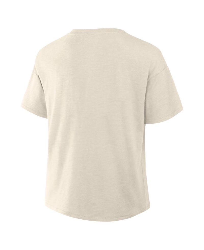 Women's Cream Dallas Cowboys Trick Play Slub Boxy T-Shirt