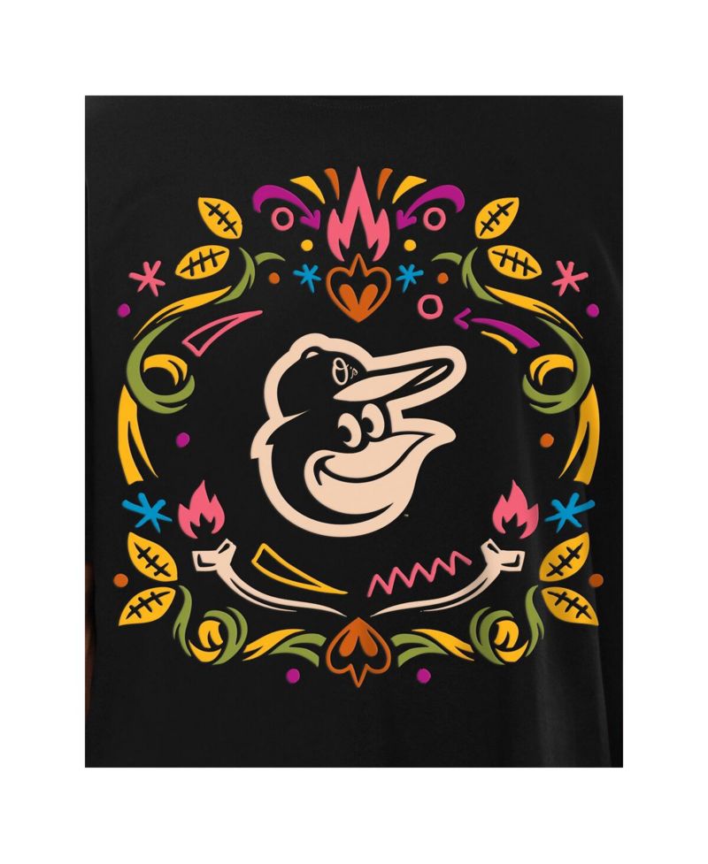 Men's Black Baltimore Orioles Día de los Muertos T-Shirt