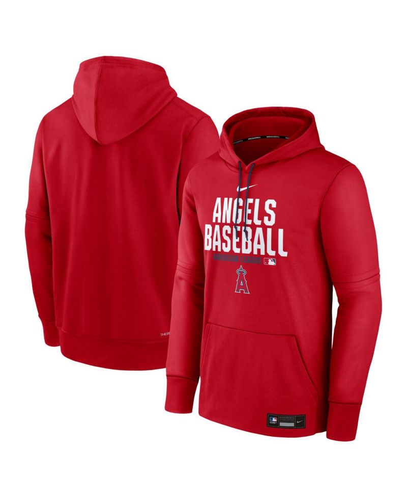 Men's Red Los Angeles Angels Authentic Collection Therma-FIT Hoodie