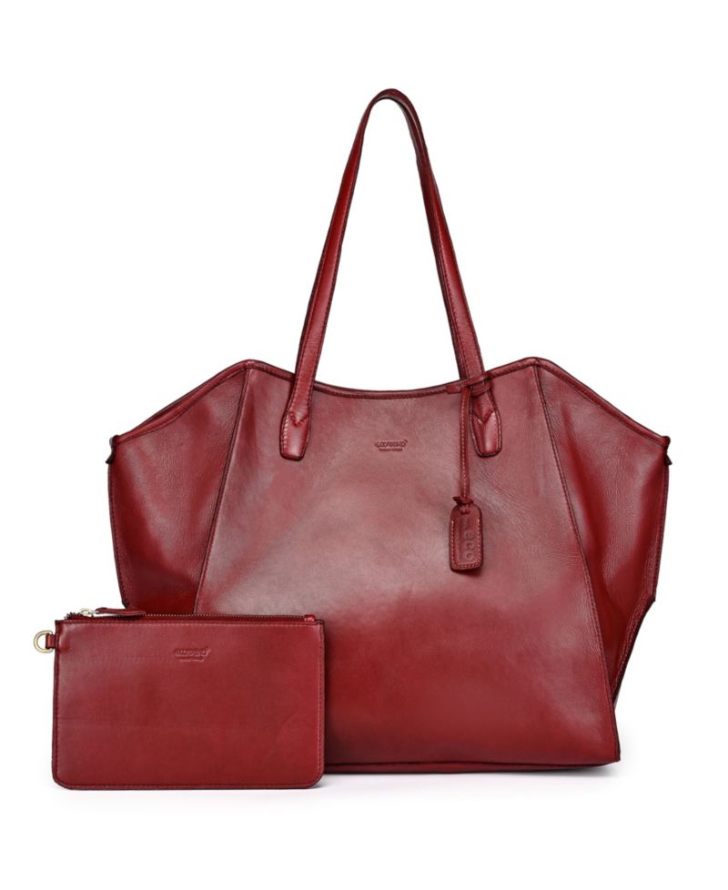 Iris Large Leather Carryall Tote Handbag