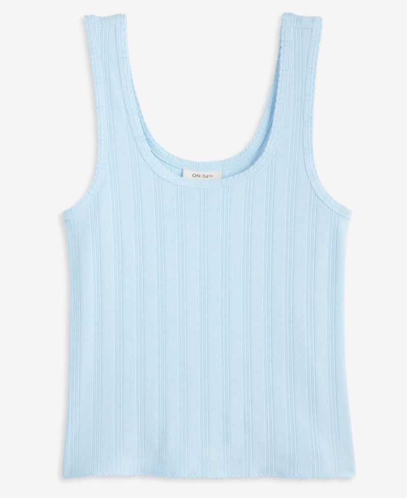 Women's Pointelle Rib Scoop-Neck Layering Tank