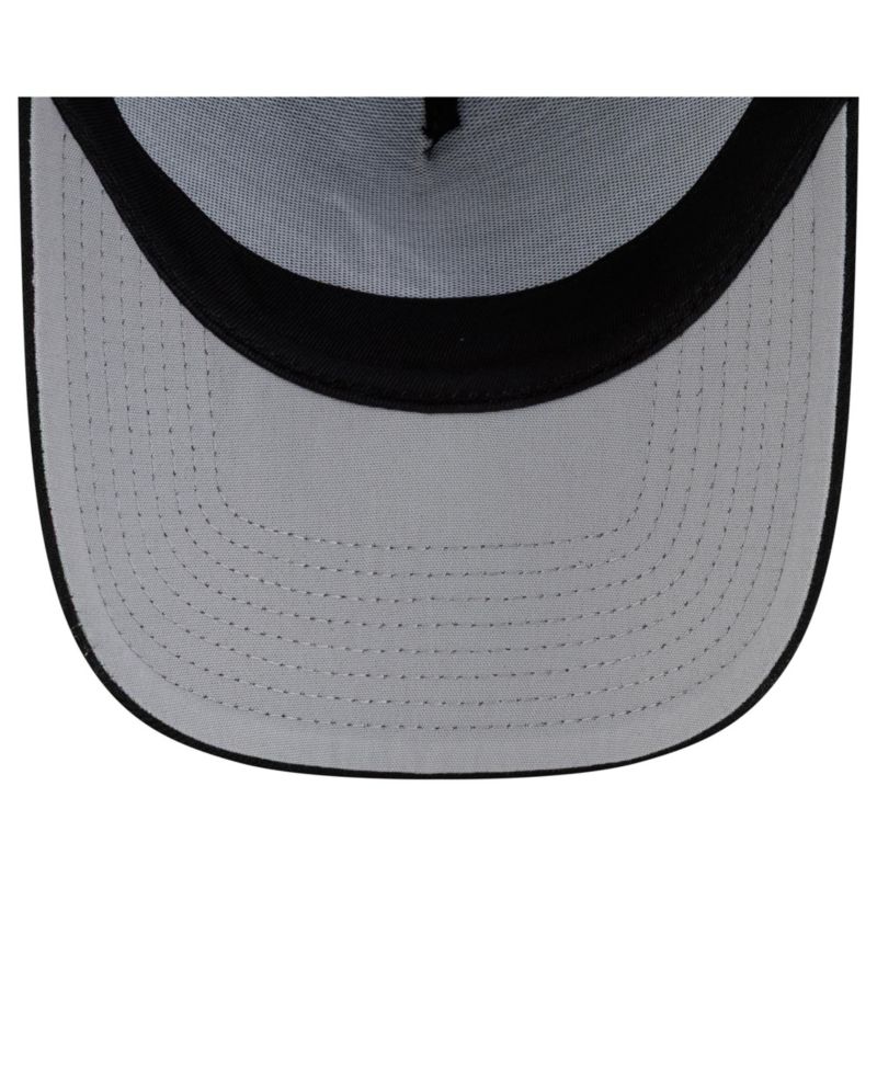 Men's Black Atlanta Braves Side Script 9FORTY A-Frame Trucker Adjustable Hat