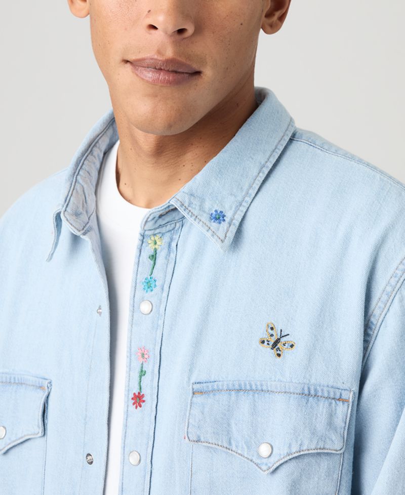 Men's Premium Relaxed-Fit Western Embroidered Shirt