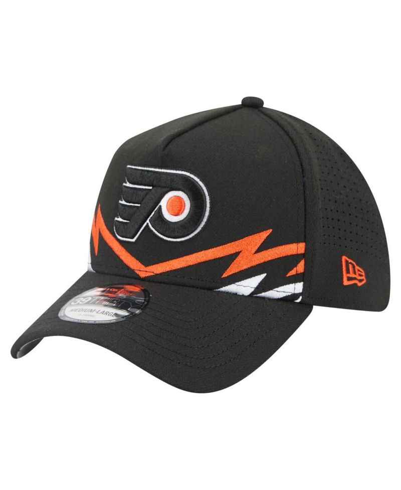 Men's Black Philadelphia Flyers 39THIRTY A-Frame Perforated Flex Hat