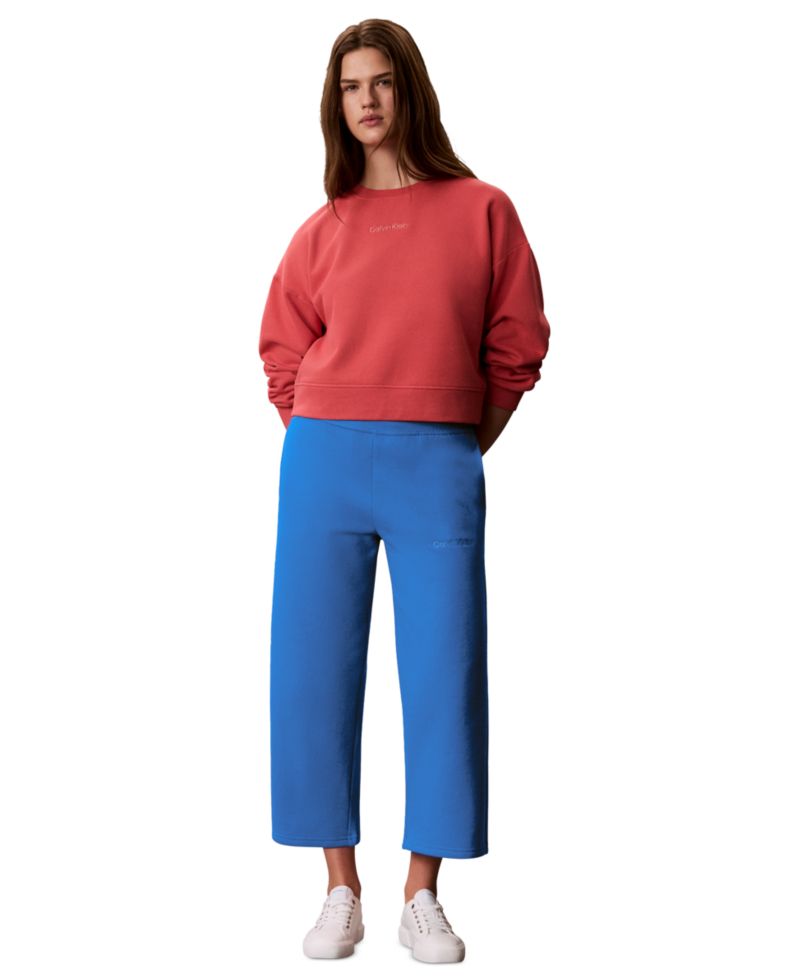 Women's Cropped Wide-Leg Sweatpants