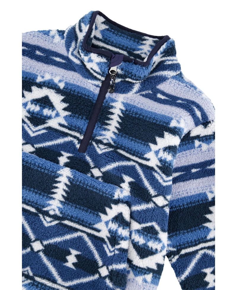Little and Big Boy Mid-Season Plush Pullover Jacket Aztec