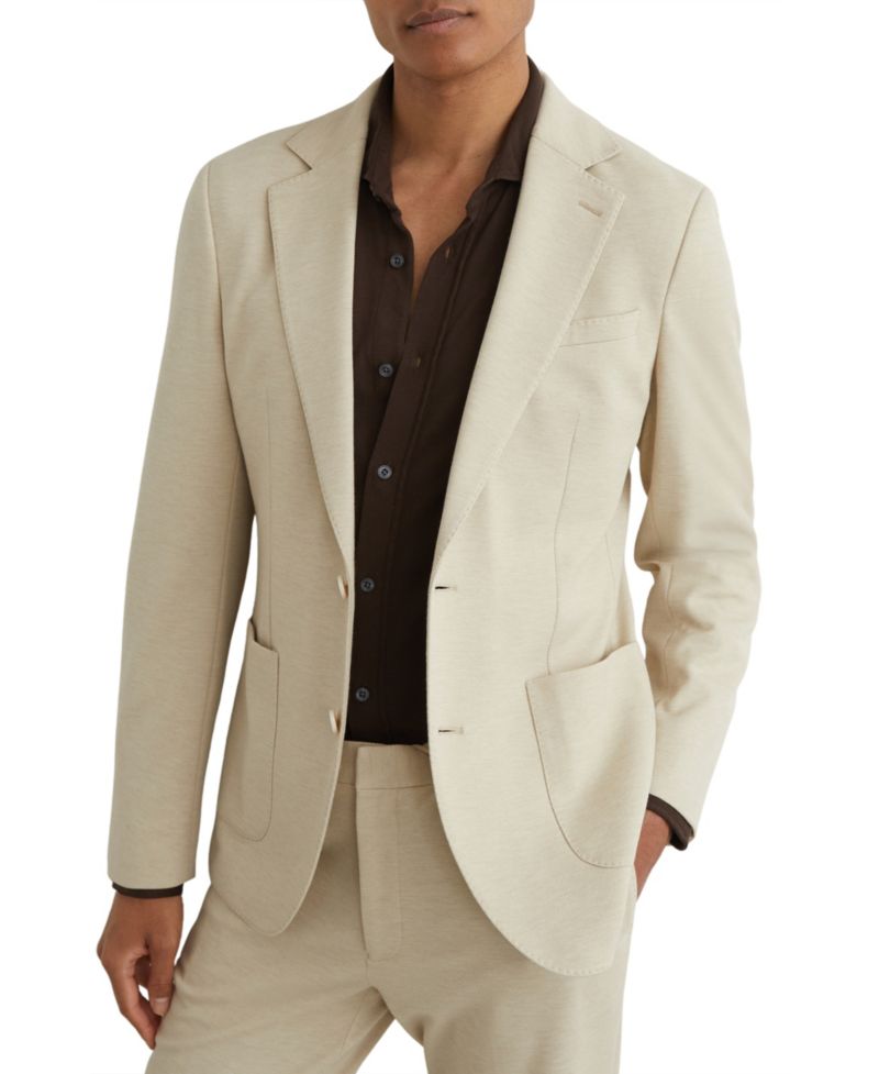 Мужской однобортный костюм-блейзер из текстурированного джерси Gerrard Tailored Fit