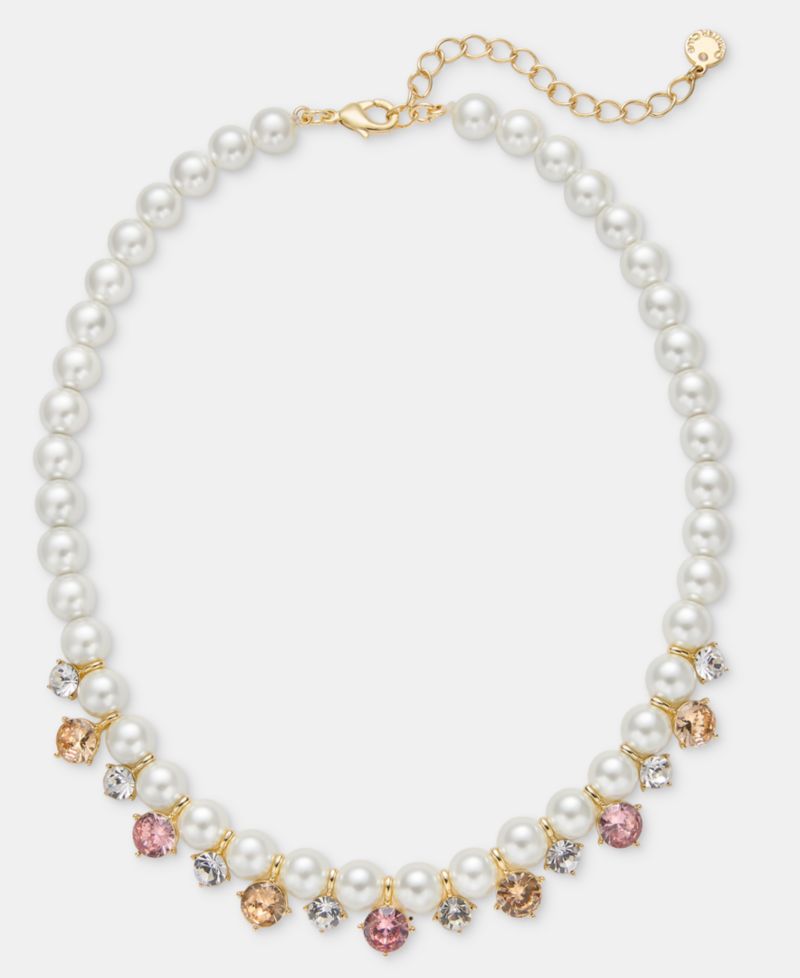 Imitation Pearl Multi-Stone Collar Necklace