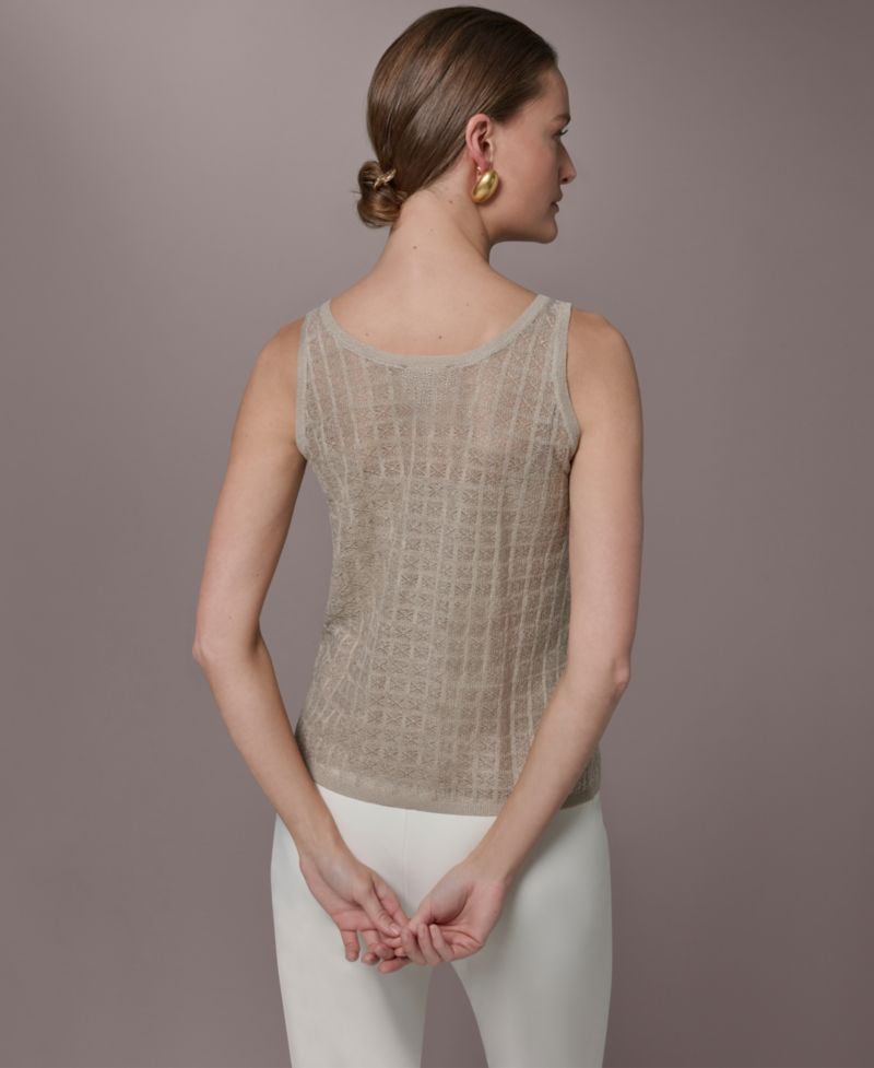 Women's Grid Pattern Sleeveless Sweater