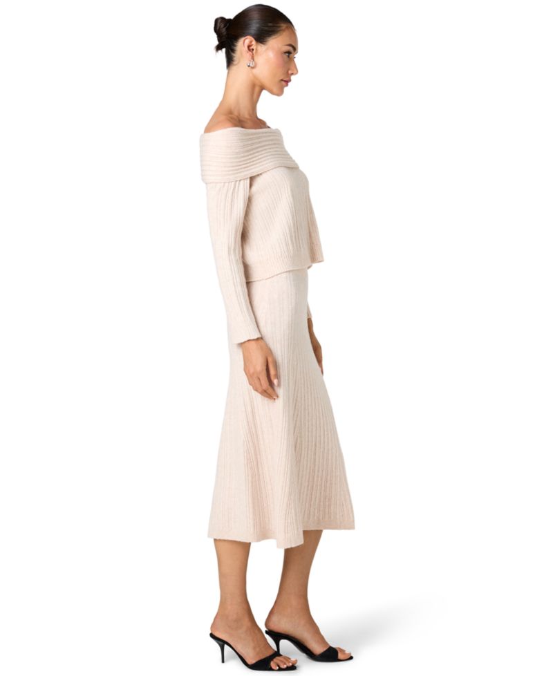 Women's Lucien Ribbed-Knit Off-the-Shoulder Sweater