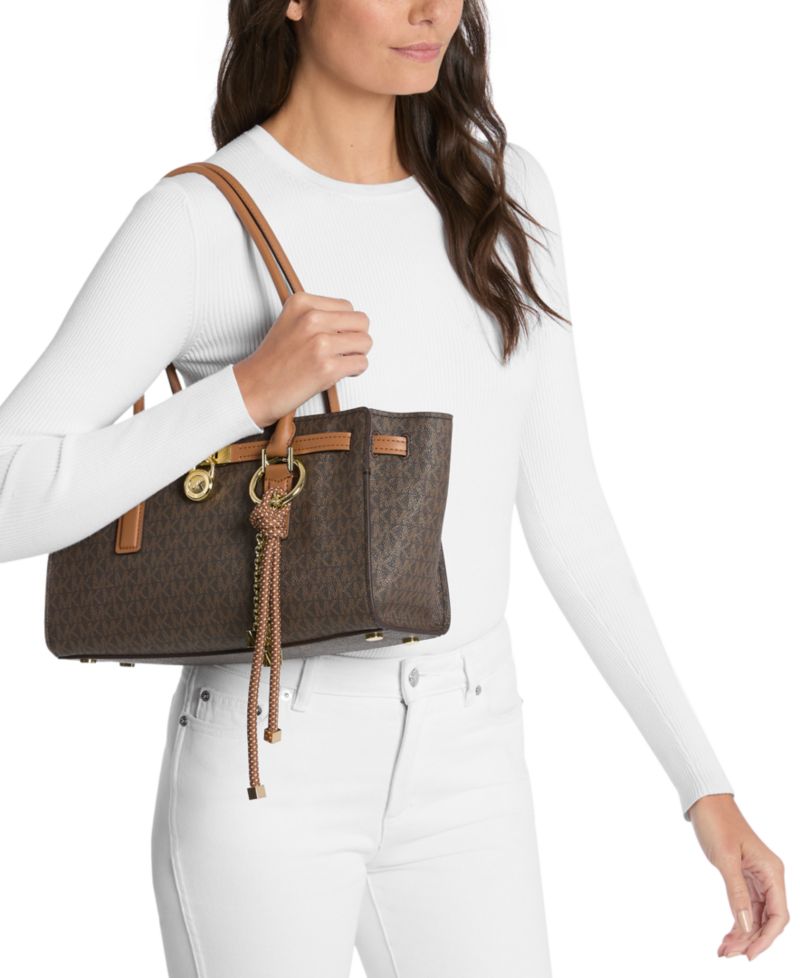 Michael Kors Hamilton Small East West Shoulder Tote with Charm Bag