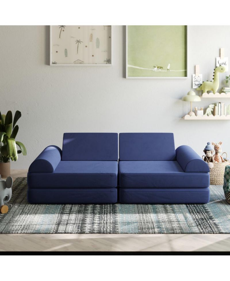 Conner Modular Play Couch For Kids With Convertible 6-Piece Design And Soft Foam Cushions