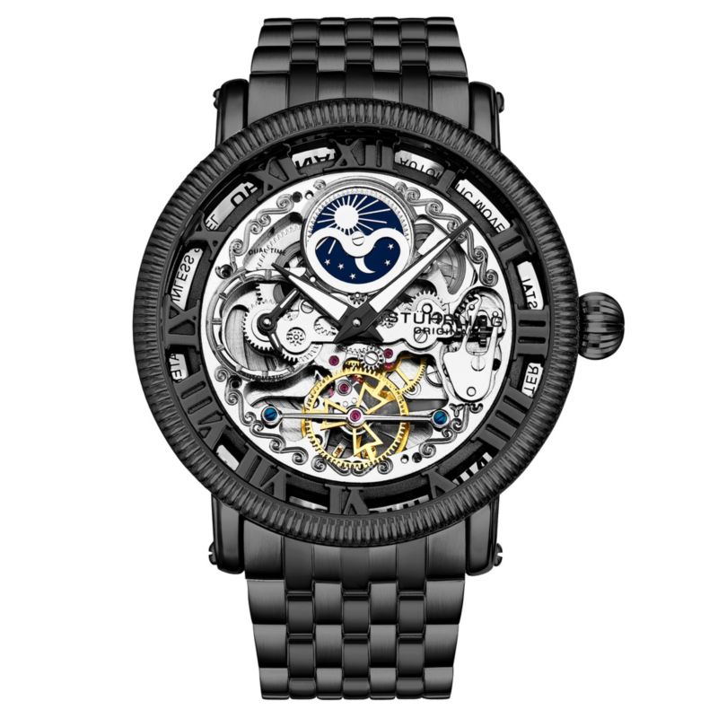 Men's Automatic Black Case, Black Dial, Black Hands, Black Bracelet Watch