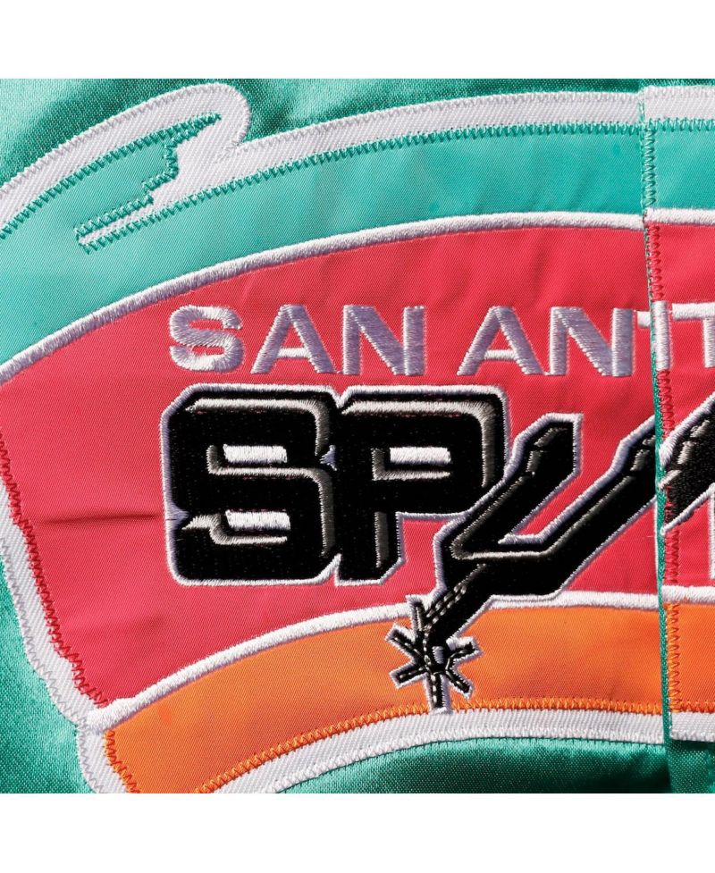 Big Boys Teal San Antonio Spurs Hardwood Classics Satin Raglan Full-Snap Jacket