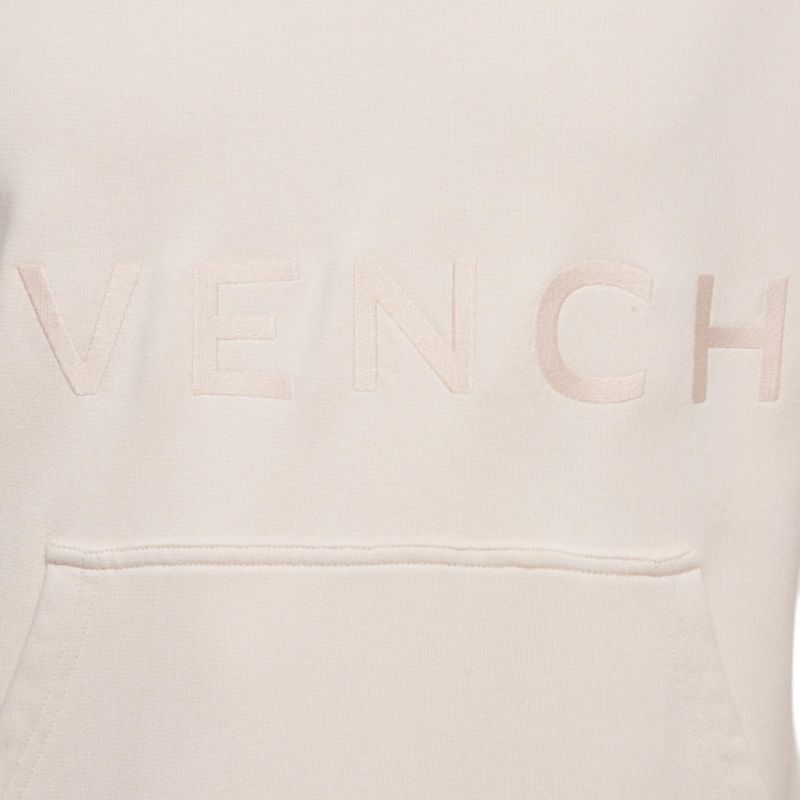 Men's Pink Logo Embroidered Cotton Knit Hoodie