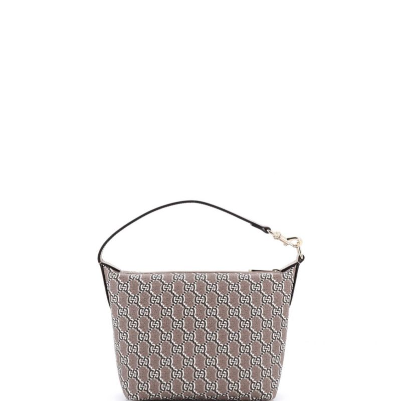 Super Mini Ophidia Zip Shoulder Bag GG Shadow Coated Canvas