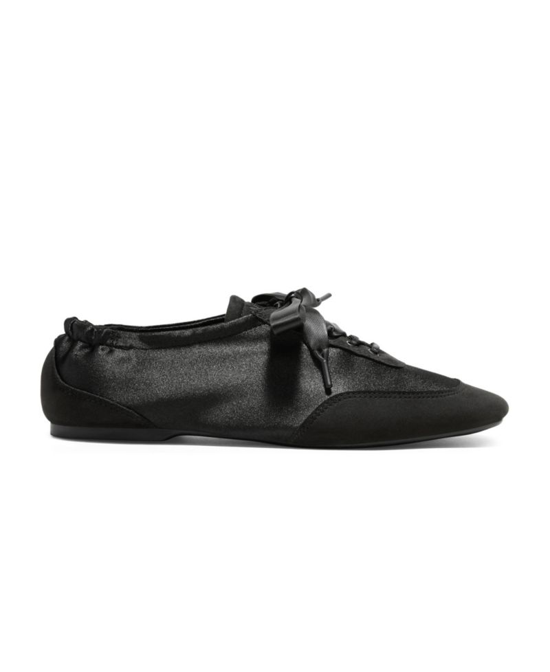 Women's Cristina Square-Toe Lace-Up Satin Sneakerina