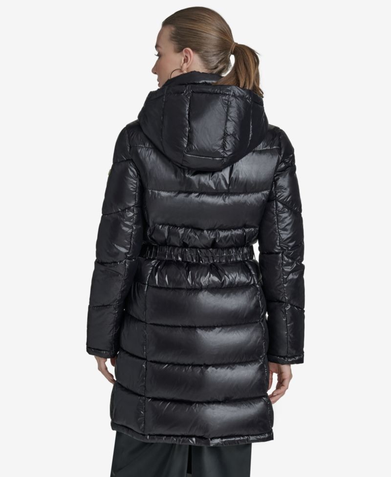 Women's Stand Collar Belted Puffer Coat