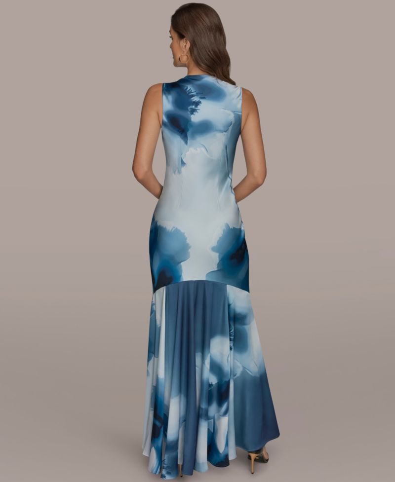 Women's Cowl Neck Floral Gown