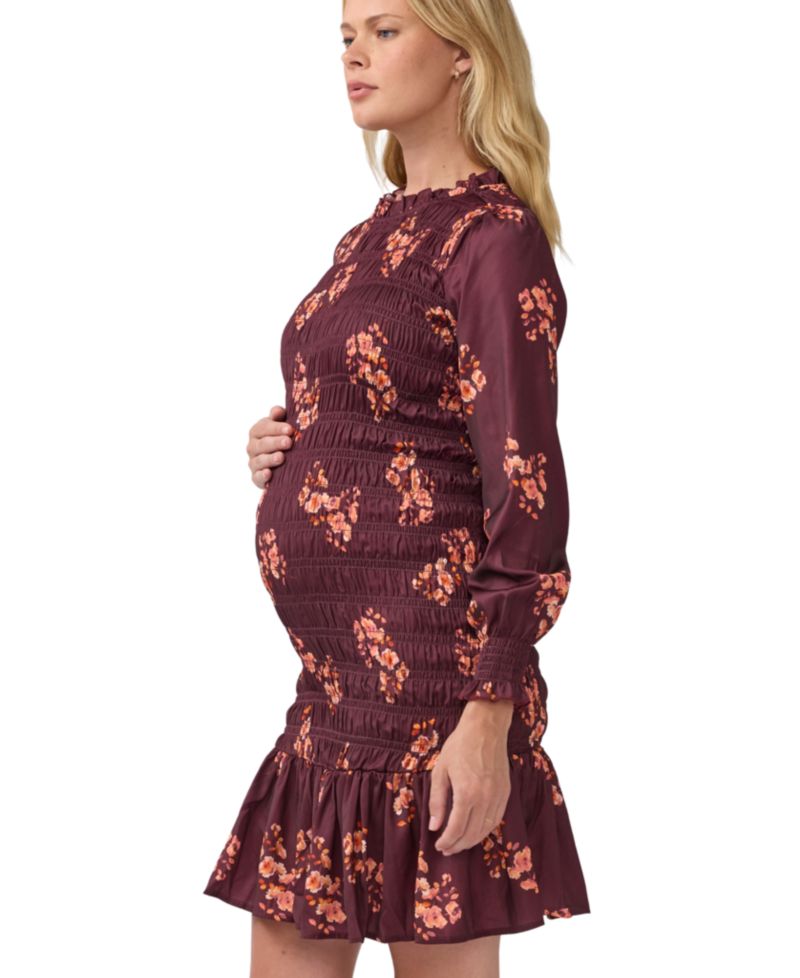 Women's Ingrid + Isabel Long Sleeve Smocked Floral Mini Dress