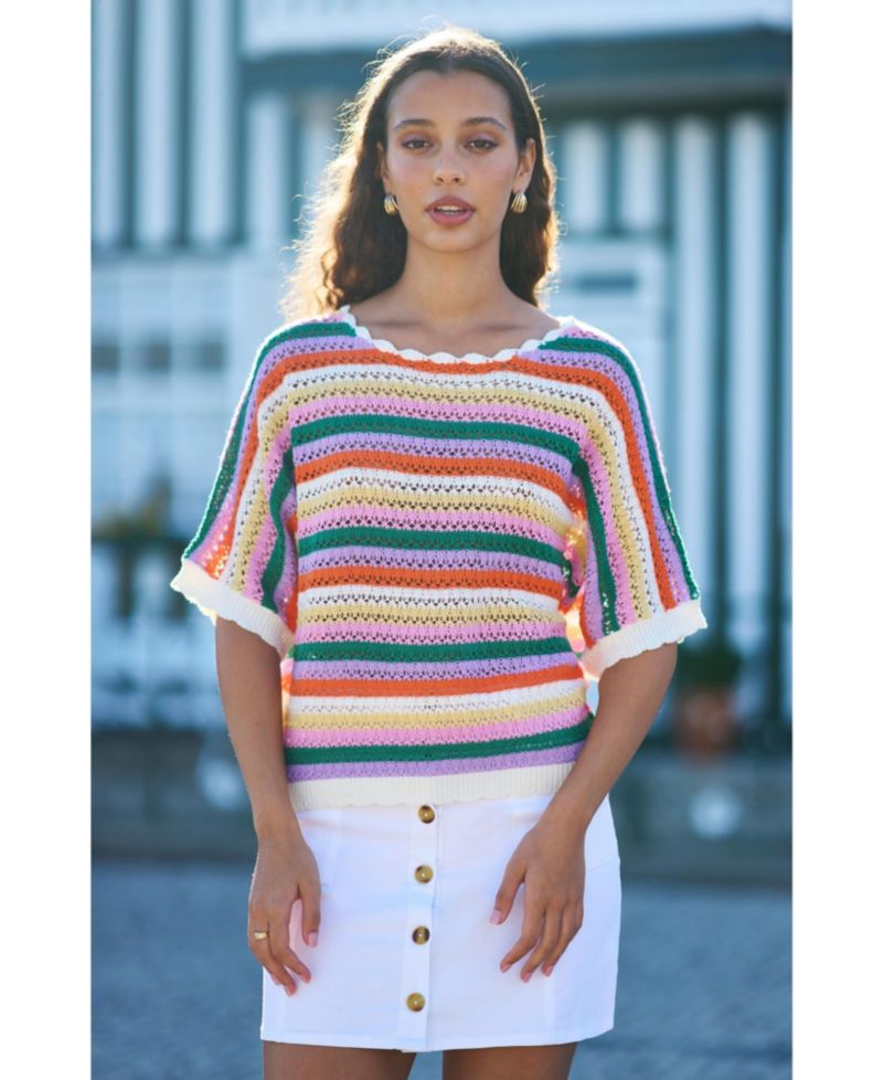 Women's Batwing Crochet Top