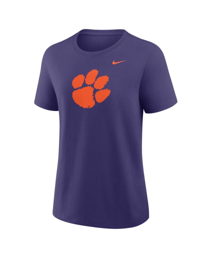 Women's Purple Clemson Tigers Primary Logo T-Shirt