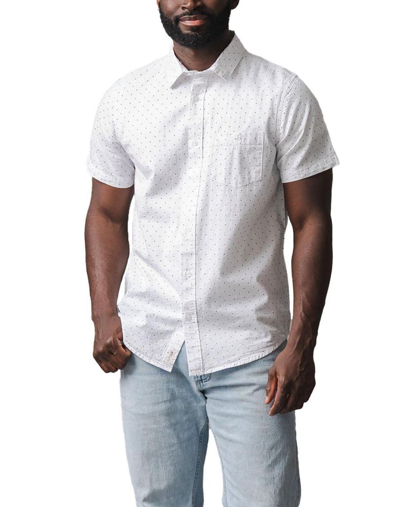 Hope and Henry Men's Organic Short Sleeve Seersucker Shirt