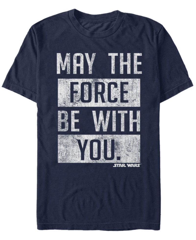 Star Wars Men's May The Force Be With You Stacked Text Short Sleeve T-Shirt