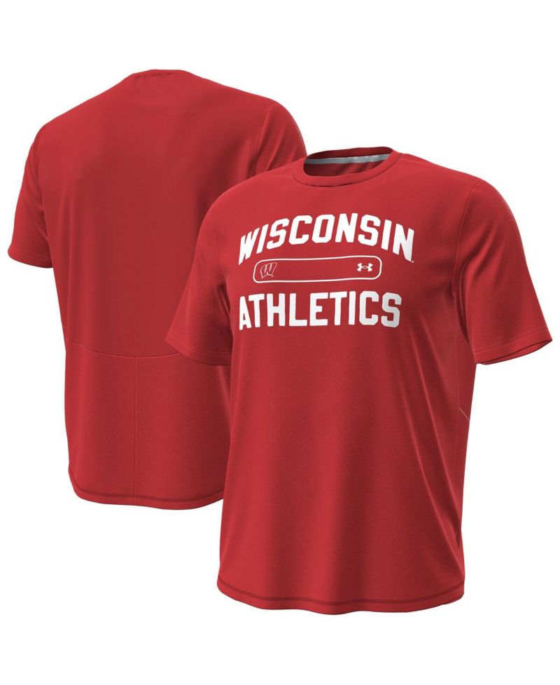 Men's Red Wisconsin Badgers Sideline Knockout T-Shirt