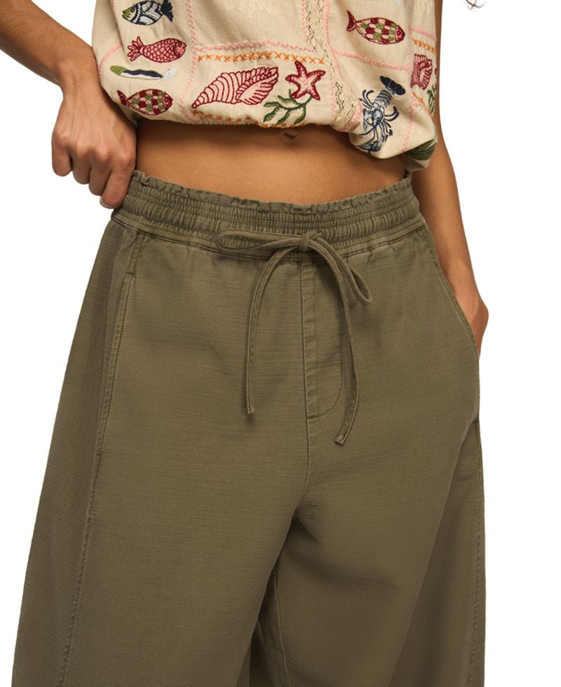 Women's Drawstring Balloon Mid-Rise Pants