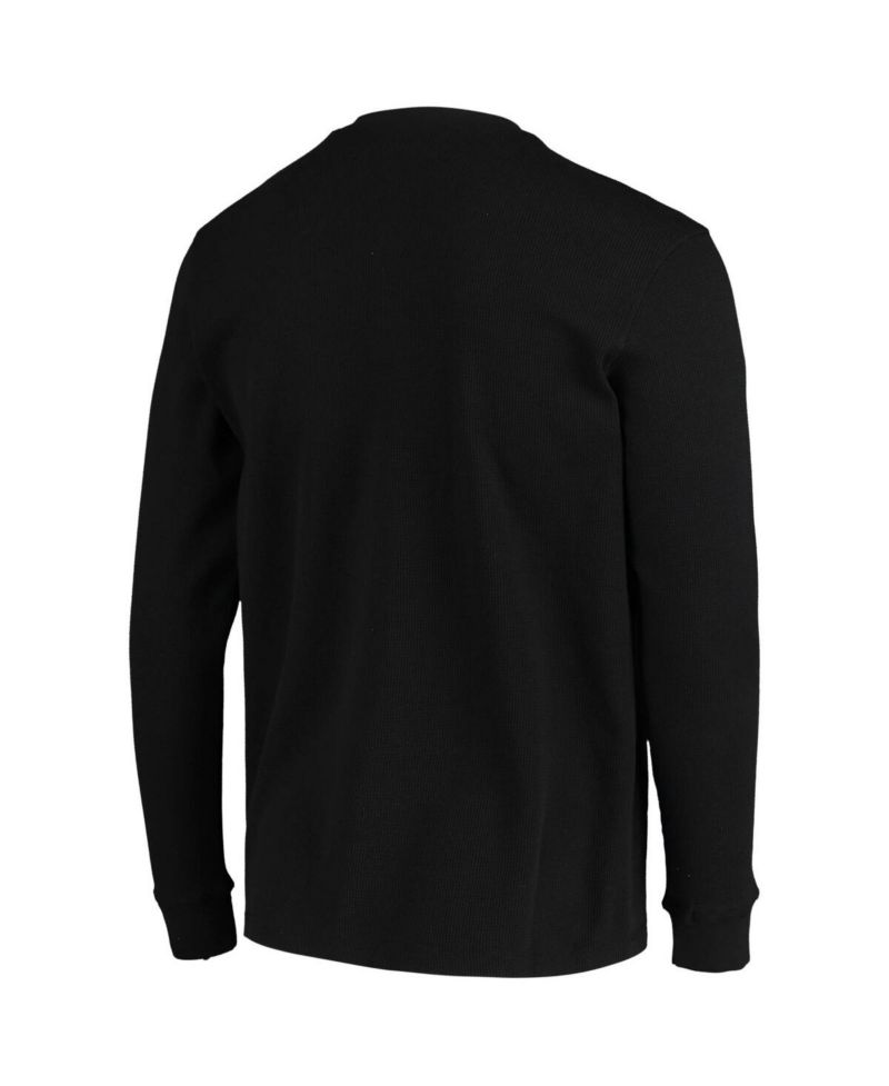 Men's Black Las Vegas Raiders Logo Maverick Thermal Henley Long Sleeve T-shirt