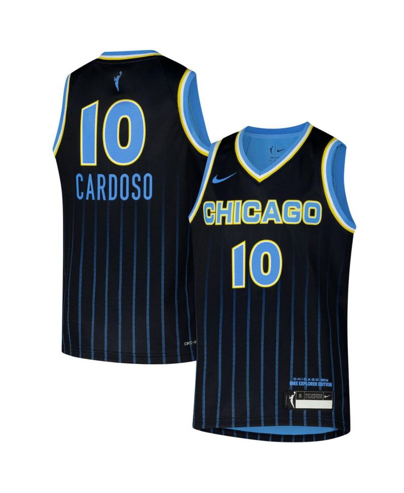 Big Boys and Girls Kamilla Cardoso Black Chicago Sky 2024 WNBA Draft Explorer Edition Victory Player Jersey