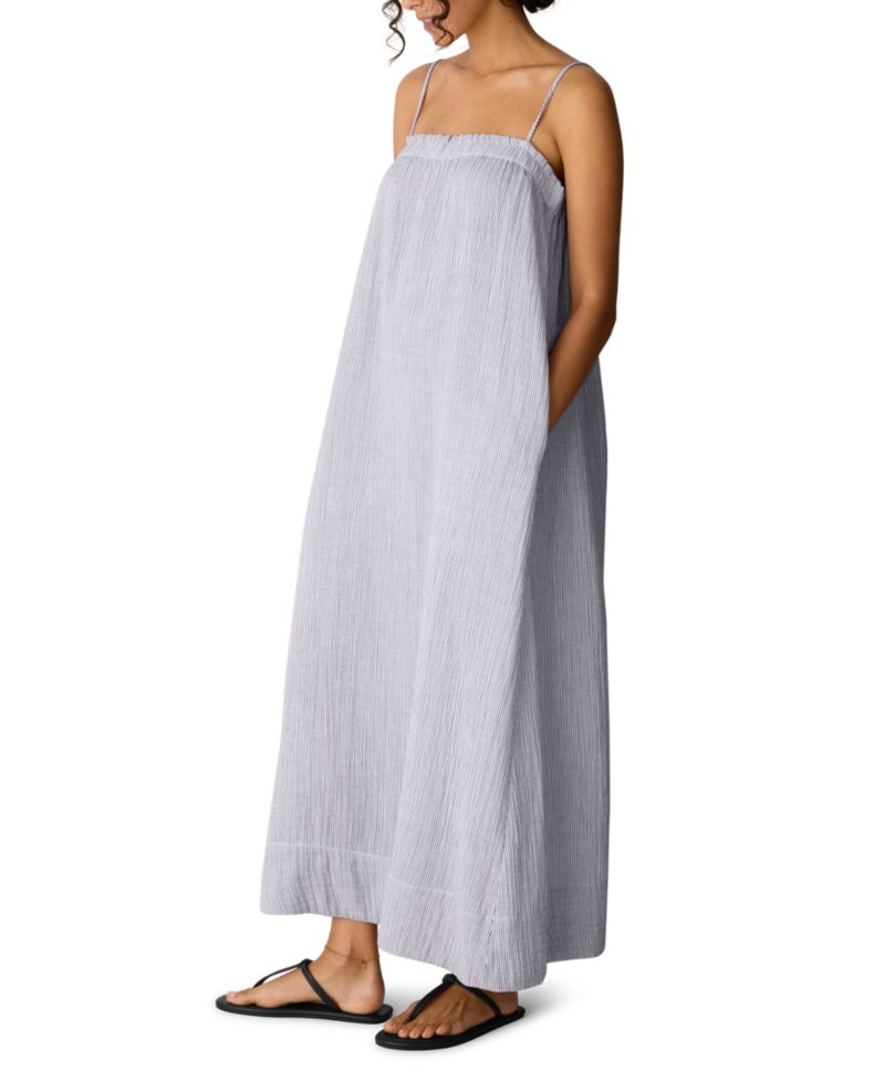 Women's Shirred Square Neck Maxi Dress, Regular And Plus