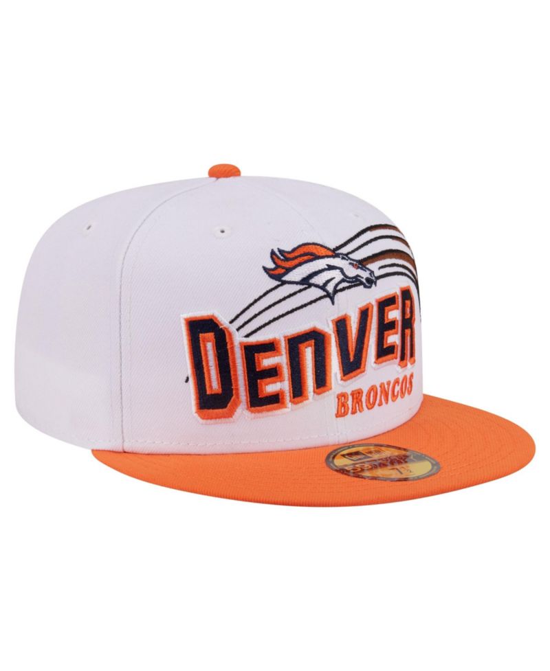 Men's White/Orange Denver Broncos Retro Swoop 59FIFTY Fitted Hat