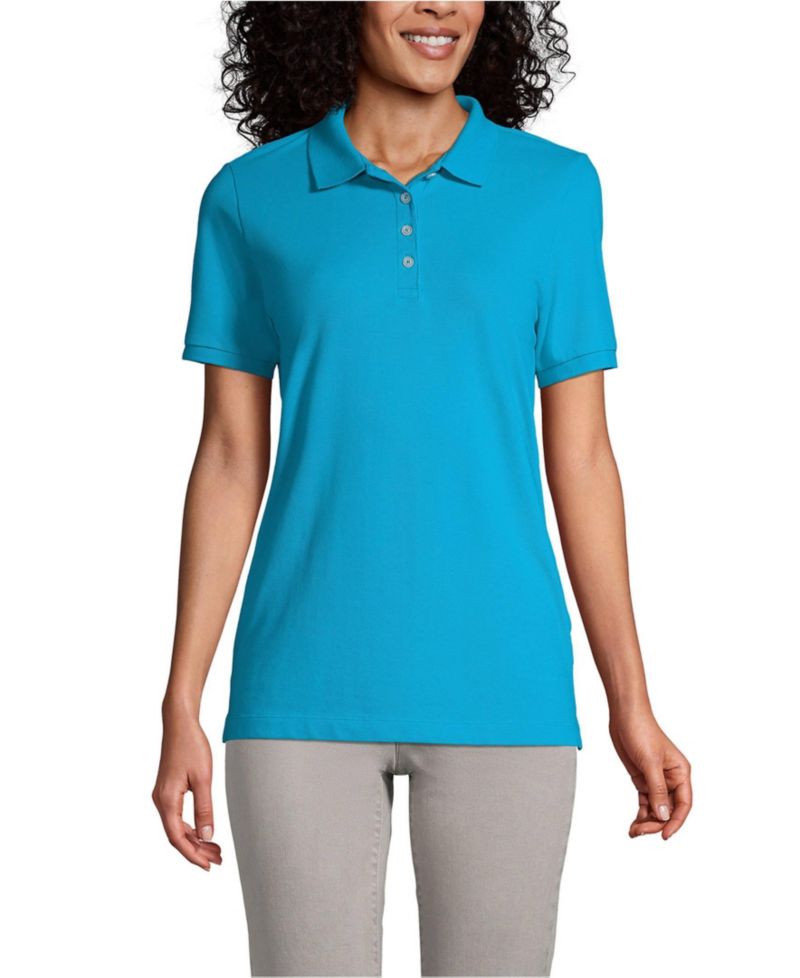 Women's Banded Short Sleeve Fem Fit Mesh Polo