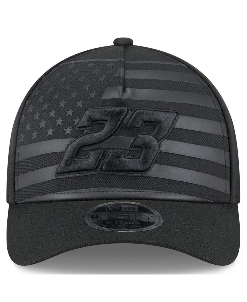 Men's Black Bubba Wallace American Flag 9FORTY M-Crown A-Frame Adjustable Hat
