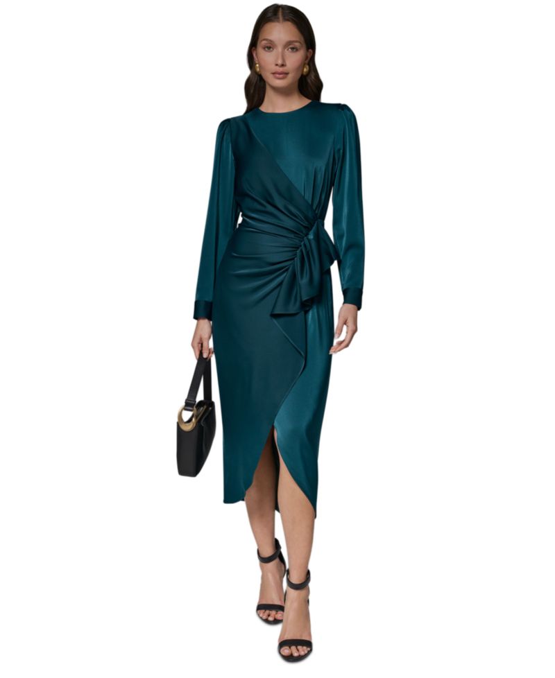 Petite Ruched Midi Dress