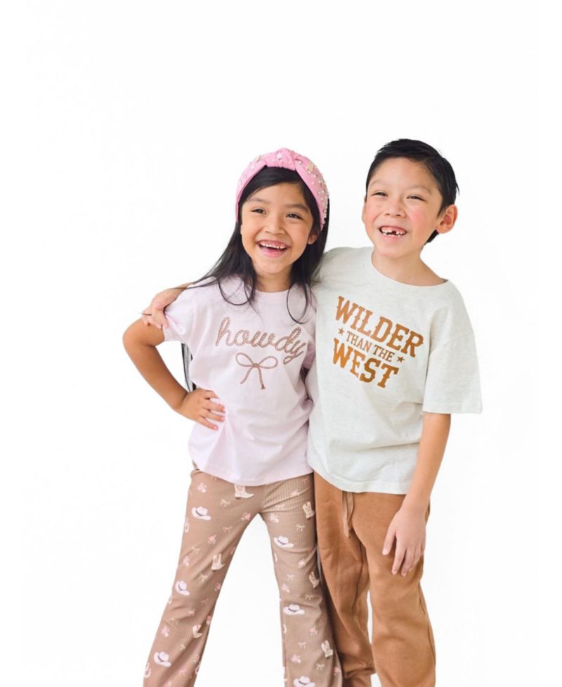 Big Boys 10 -12 Wilder Than The West Western Short Sleeve T-Shirt