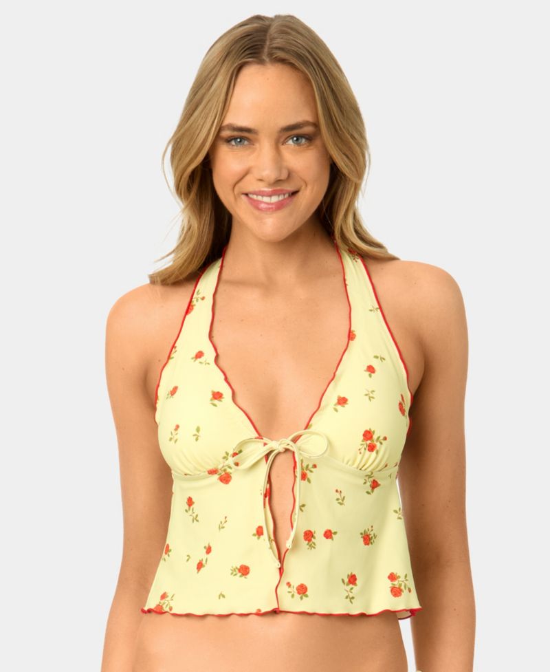 Women's Tiny Ditsy Lettuce Edge Flyaway Tankini Top