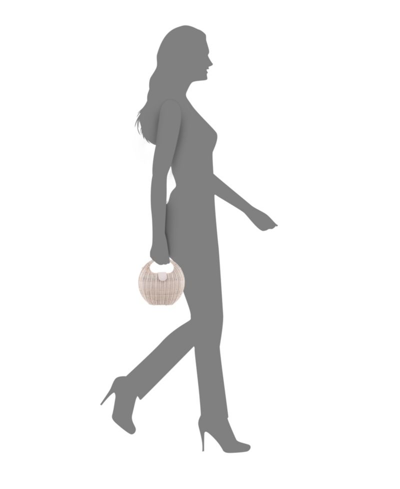 Kava Rounded Rattan Small Satchel Handbag