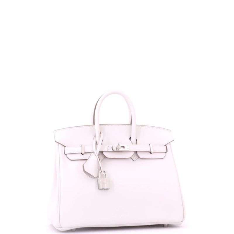 Birkin 25 Handbag Grey Swift with Palladium Hardware